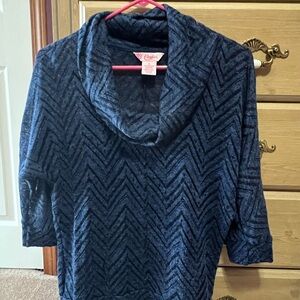 Cozy Blue Cowl Neck 3/4 sleeve Sweater